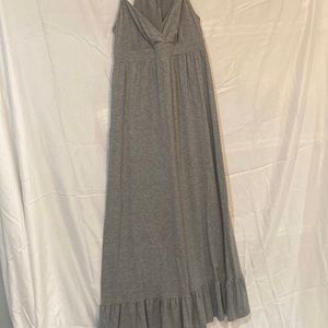 A grey maxi dress